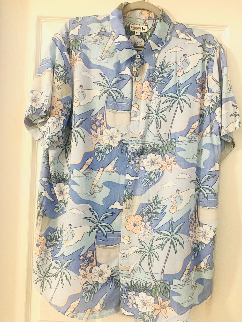 Endless Summer Aloha Paradise Surf Rayon Button Down Shirt XL NWOT - Picture 3 of 8